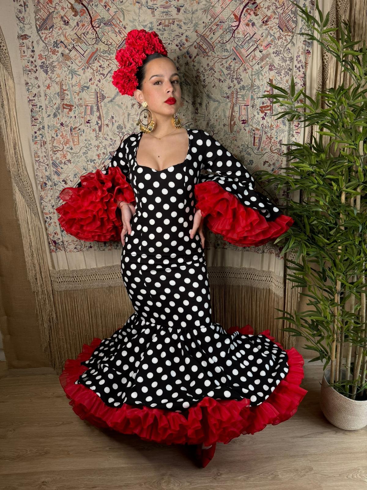 1000203488-1 Traje de Flamenca Modelo Romance - Image 1