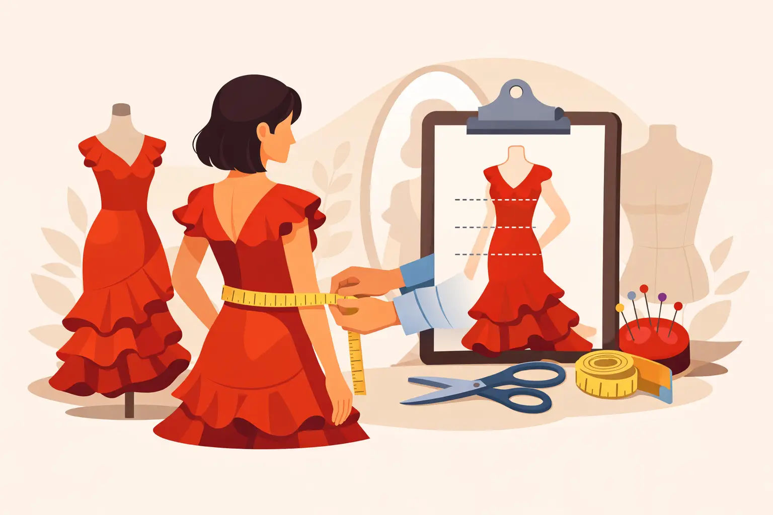 Cómo measure for flamenco dress bien