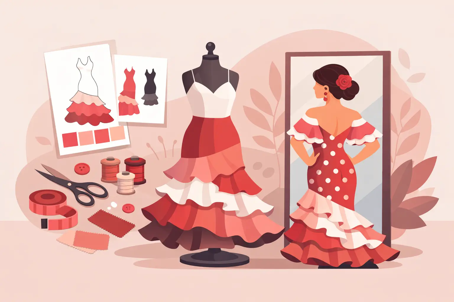 Vestido de flamenca personalizado para mujer