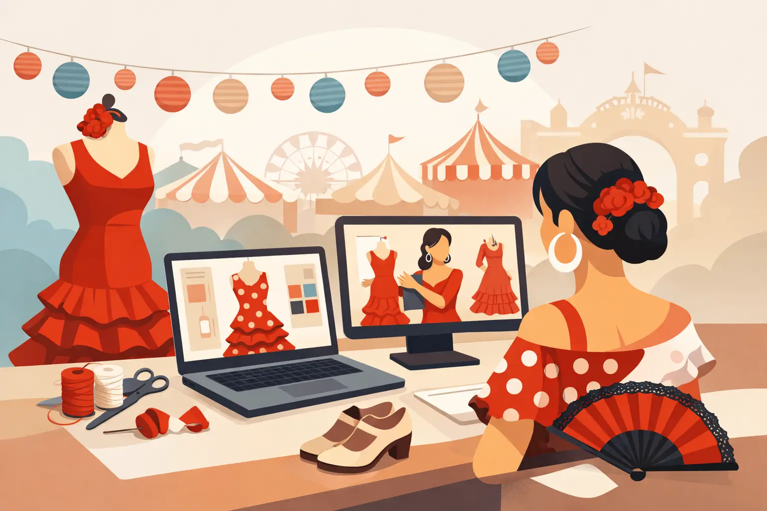 Atelier flamenco online para vestir la feria