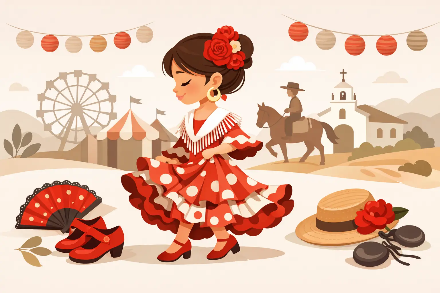 Cómo vestir niña flamenca para feria y romería
