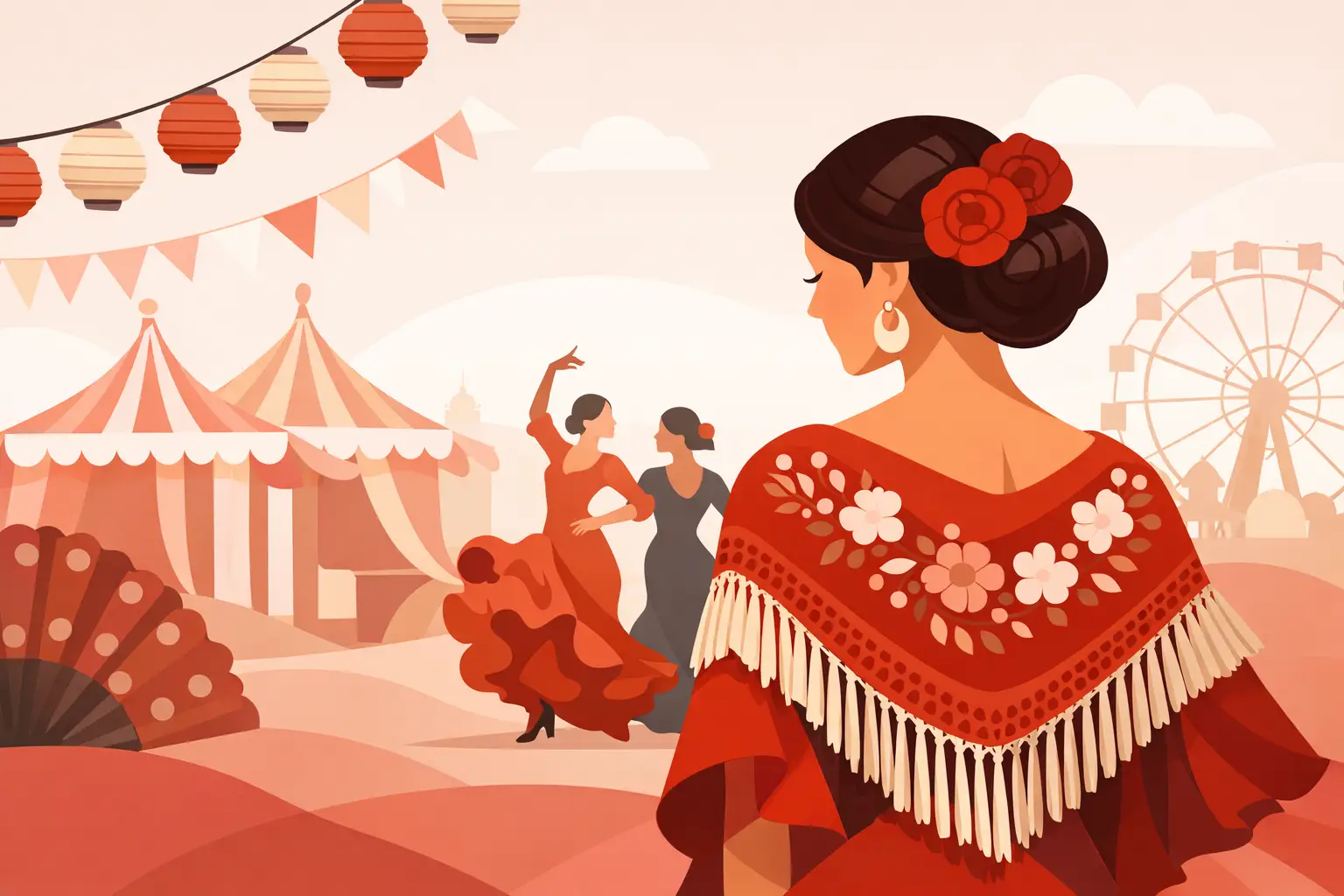 Mantoncillo flamenca elegante para la feria