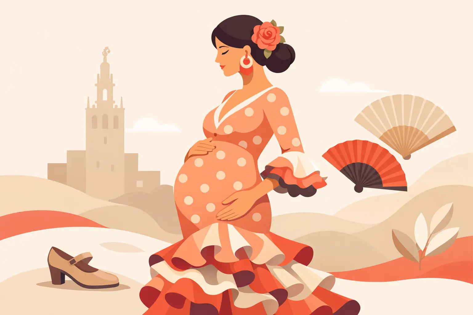 Traje de flamenca para embarazada que sienta bien