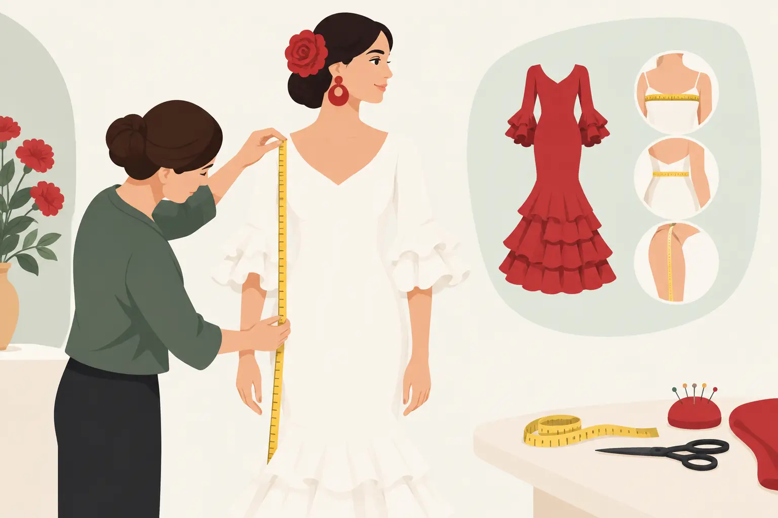 Cómo tomar medidas para una bata rociera